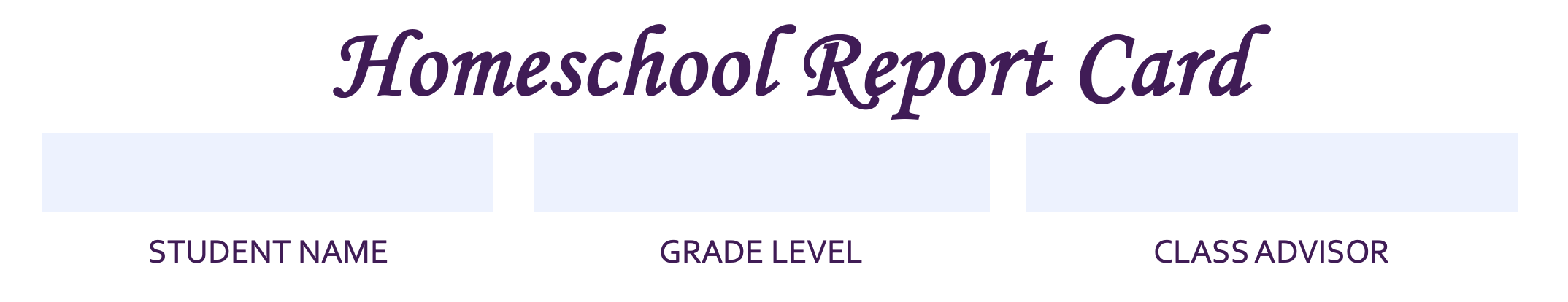 Homeschool report card 01